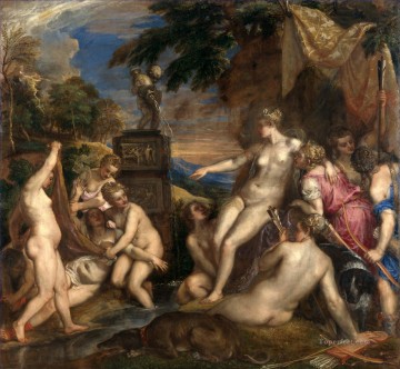 Tiziano Diana y Calisto Pinturas al óleo